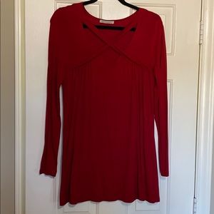 Red Criss Cross Boutique Tunic